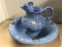 Blue Basin And Pitcher - Made In Canada