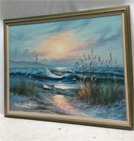 Beautiful Canvas Beach Painting S12