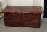 Big 2-Drawer Wood Chest From Navy Ship - S11
