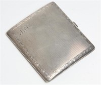 Vintage .935 Sterling Silver Curved Cigarette Case