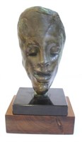 Signed Ocero- Mid-Century Bronze Head Sculpture