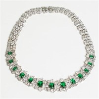 Costume "Diamond & Emerald" Paste Choker Necklace