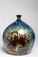 Contemporary Japanese Polychrome-Glazed Vase