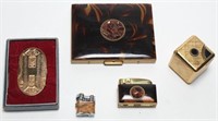 5 Vintage Tobacco Items- Lighters & Cigarette Case
