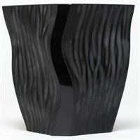 Cristallerie France Modernist Black Glass Vase