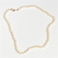 Pearl Necklace with 14K Gold Clasp