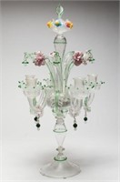 Antique Venetian Murano Glass 5-Arm Candelabrum