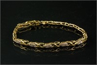 0.13ct Diamond 10k Yellow Gold Bracelet CRV$4000