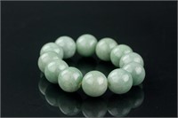 Burma Green Jadeite Carved Bracelet