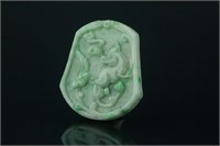 Burma Green Jadeite Carved Pendant