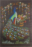 Chinese Embroidery Peacock Framed