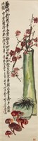 Wu Changshuo 1844-1927 Watercolour Paper Scroll