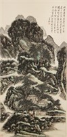 Huang Binhong 1856-1955 Watercolour Paper Scroll