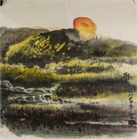 Liu Guangping b.1956 Chinese Watercolour PaperRoll