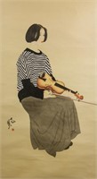 He Jiaying b.1957 Chinese Watercolour Paper Roll