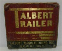 Brass Talbert trailer sign