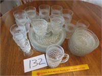 Large Asst. Oatmeal Glass Combination 7 Plates, 7