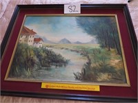 Framed Oil on Canvas Painting Signed M.P.