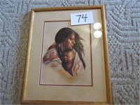 Indian Themed Print - Mother & Child by Leone