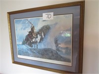 Large Indian Themed Print by Richard Luce Signed