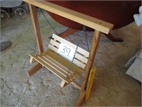 Small Wooden Baby Doll Porch Swing & Stand