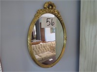 Gold Framed Home Interior Mirror - Oval Shaped