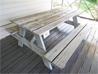 Large Wooden Picnic Table 71.5 L X 60" W