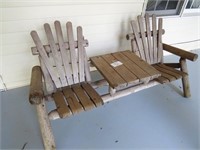 Adirondack Style Seat w/Built-in Table 77" Long