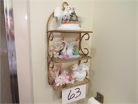 Metal Wall Shelve with Figurines Included 21"