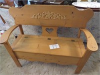 Wooden  Bench with Seat Storage 44.5" L X 15" D X