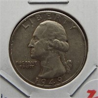 1949-D Washington Silver Quarter. Mint Mark