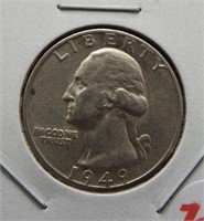 1949-D Washington Silver Quarter. D/D Mint Mark.