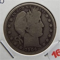 1906-D Barber Silver Half Dollar.