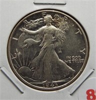 1943 Walking Liberty Silver Half Dollar.