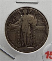 1923 Standing Liberty Silver Quarter.