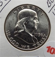 1956 Franklin UNC Silver Half Dollar. BU.