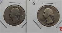 (2) 1936-S Washington Silver Quarters.