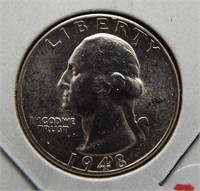 1948-S Washington Silver Quarter. BU.