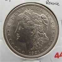 1921 Morgan Silver Dollar. Pitted Reverse.