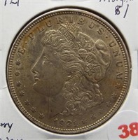 1921 Morgan Silver Dollar. 16 Berry Reverse.