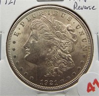 1921 Morgan Silver Dollar. Pitted Reverse.