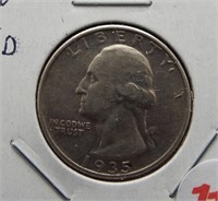 1935-D/D Washington Silver Quarter.