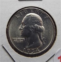 1934 Washington Silver Quarter.