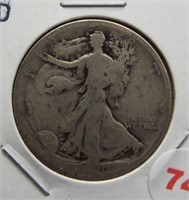 1920-D Walking Liberty Silver Half Dollar.