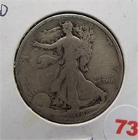 1918-D Walking Liberty Silver Half Dollar.