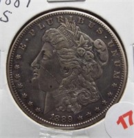 1889-S Morgan Silver Dollar.