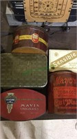 Group of 4 antique tobacco tins, and one Mavis