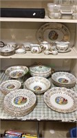 Full 37 piece set of china , gold decorated with