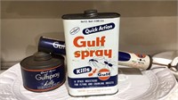 Gulf brand metal advertising bug sprayer with a