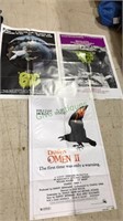 Three movie posters, Damien Omen II, Bog, The